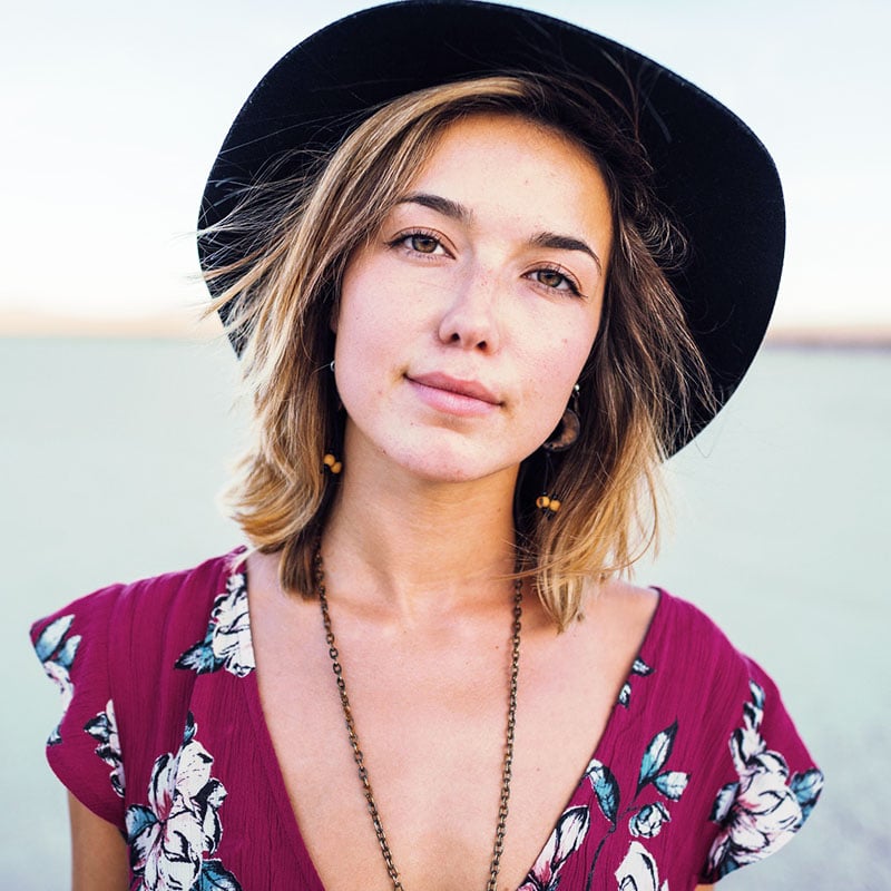 a woman wearing a hat